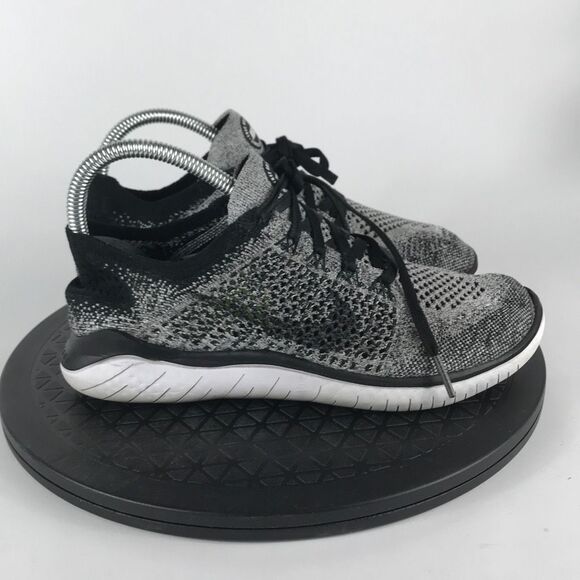 Nike Free RN Flyknit Oreo Black/White Running Shoes 942839-101 Women’s Size 7 - Picture 4 of 12